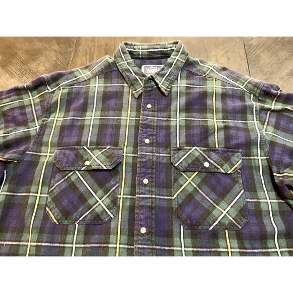Vtg Woolrich Plaid Button up Flannel Camping Shirt 2717 Mallard Men's Size XL - Picture 3 of 9